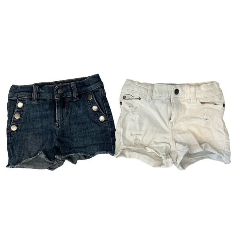 Girls DL 1961 Lucy Short Bundle White Blue Denim Jean Short Youth Size 5‎ Frayed